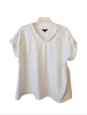 Ava & Grace White Short Sleeve Blouse